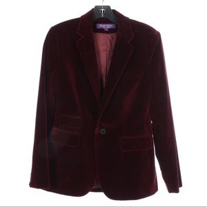 Ralph Lauren “Purple Label” Velvet Burgundy Blazer